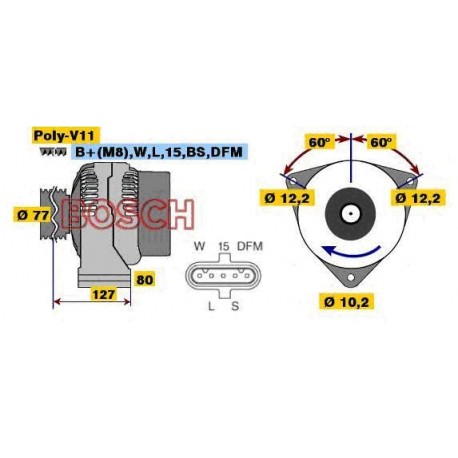 Alternatore 80ah 24V Mercedes Actros 5 FILI POSTERIORE