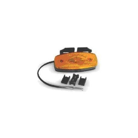 Fanale Laterale LED 12/24V ARANCIO CON SUPPORTO , 3 led centrali