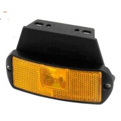 Fanale LED ARANCIO 24V CON SUPPORTO filo e base piana, 1 led laterale