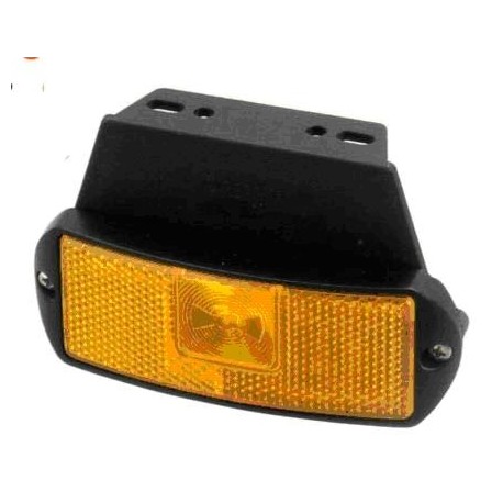 Fanale LED ARANCIO 24V CON SUPPORTO filo e base piana, 1 led laterale