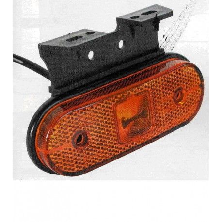 Fanale laterale ARANCIO LED UNIPOINT C/STAFFA 90°, 2 led laterale