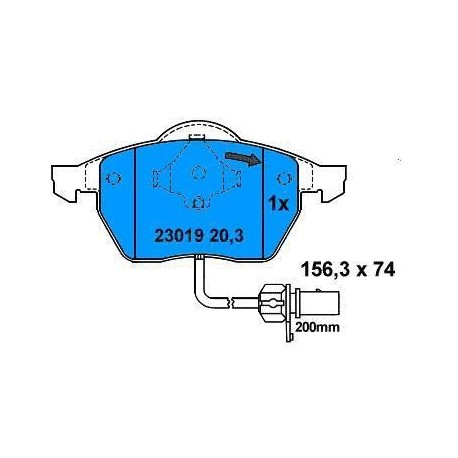 Front Brake pads GALAXI AUDI  A4 with 2 warnings