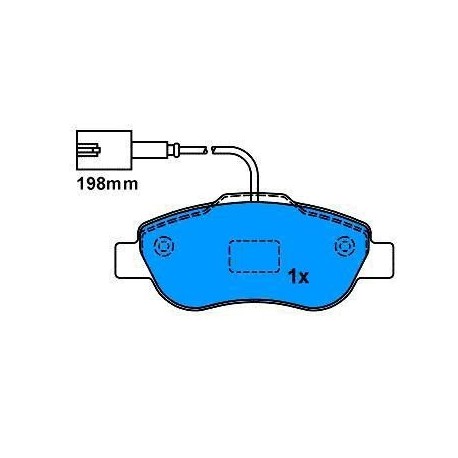 Front brake pads FIAT NUOVA 500 FROM 2007 WITH WARNING