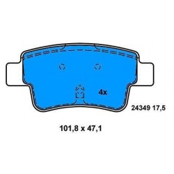 Rear Brake pads GRANDE PUNTO FROM 2006 1.4 BZ-1.9 M.JET