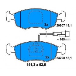 Front brake pads PALIO With ventilated discs