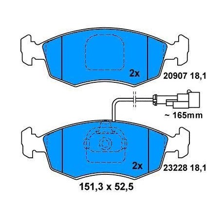 Front brake pads PALIO With ventilated discs