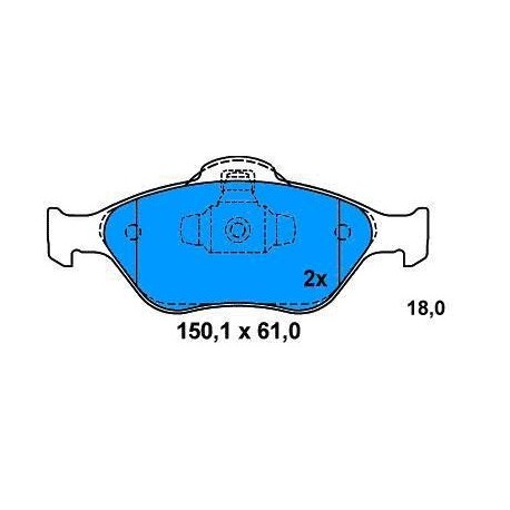 Front brake pads FORD FIESTA 1.4-1.6 TDCI SINCE 2000 FUSION 1.4-1.6