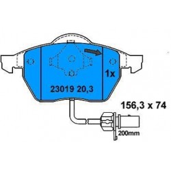 Front brake pads GALAXI AUDI A4 (with 2 warning)