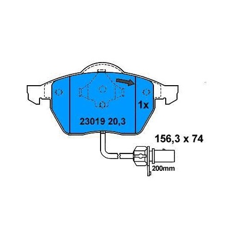 Front brake pads GALAXI AUDI  A4  (with 2 warning)