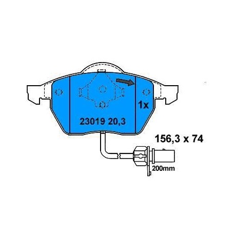 Front brake pads GALAXI AUDI A4 (with 2 warning)