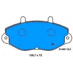 Front brake pads TRANSIT FROM 91 TO 2000