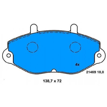 Front brake pads TRANSIT FROM 91 TO 2000