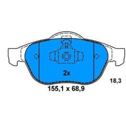 Front Brake pads MEGANE/SCENIC 1.5 Dci since 2003