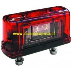 fanale targa piccolo rosso a led 12v 24v