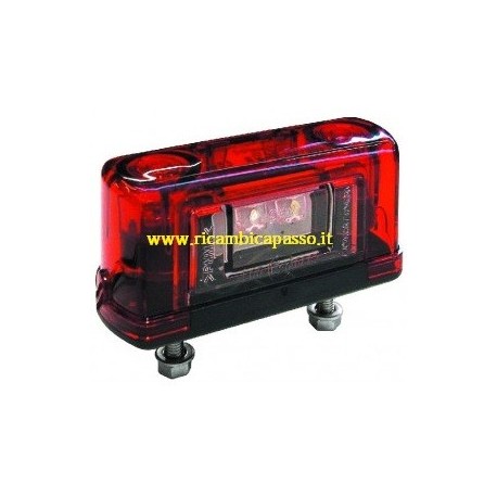 fanale targa piccolo rosso a led 12v 24v